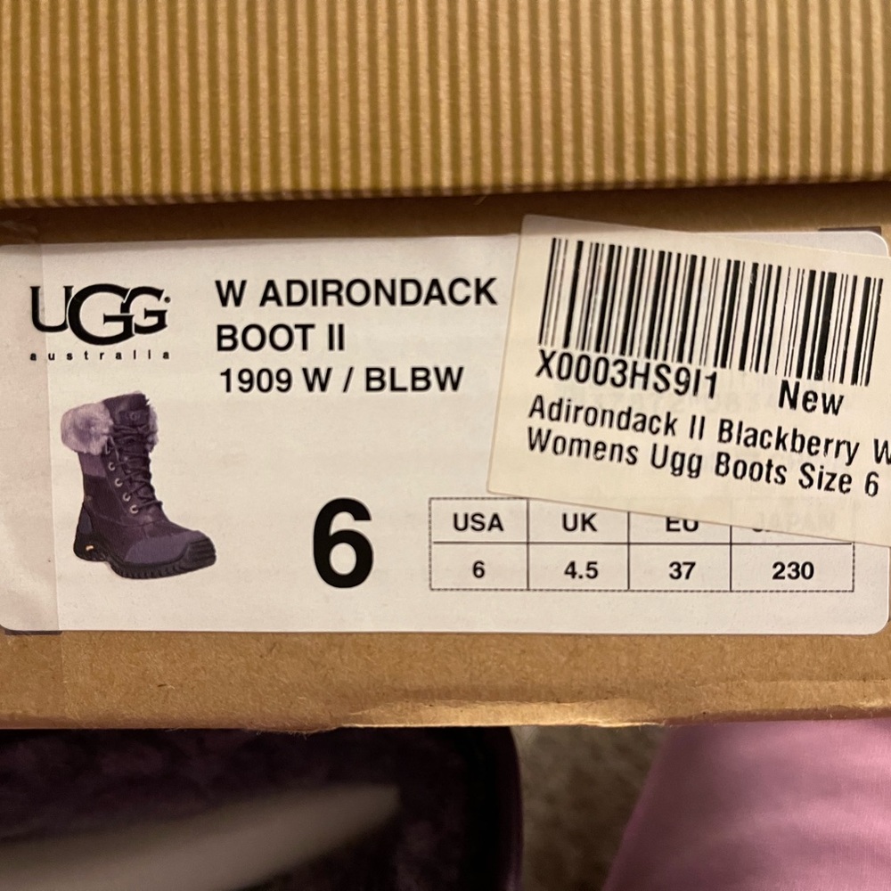 UGG Adirondack Boot- Blackberry Wine - Size 6